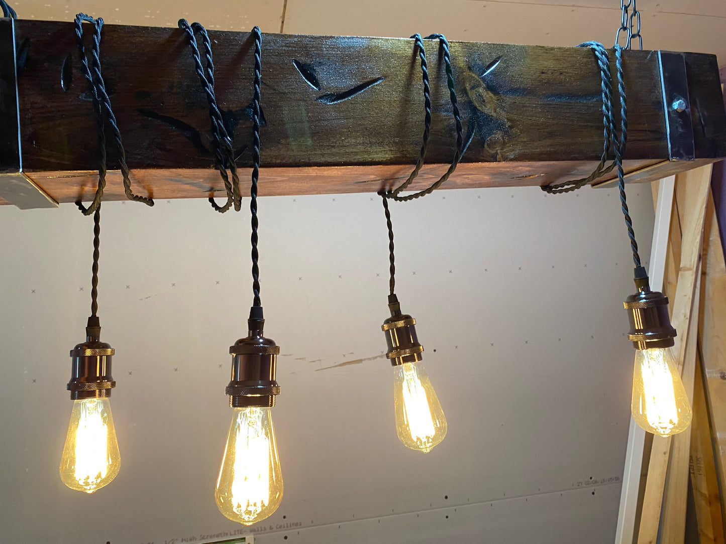 Rustic Hanging Beam Light